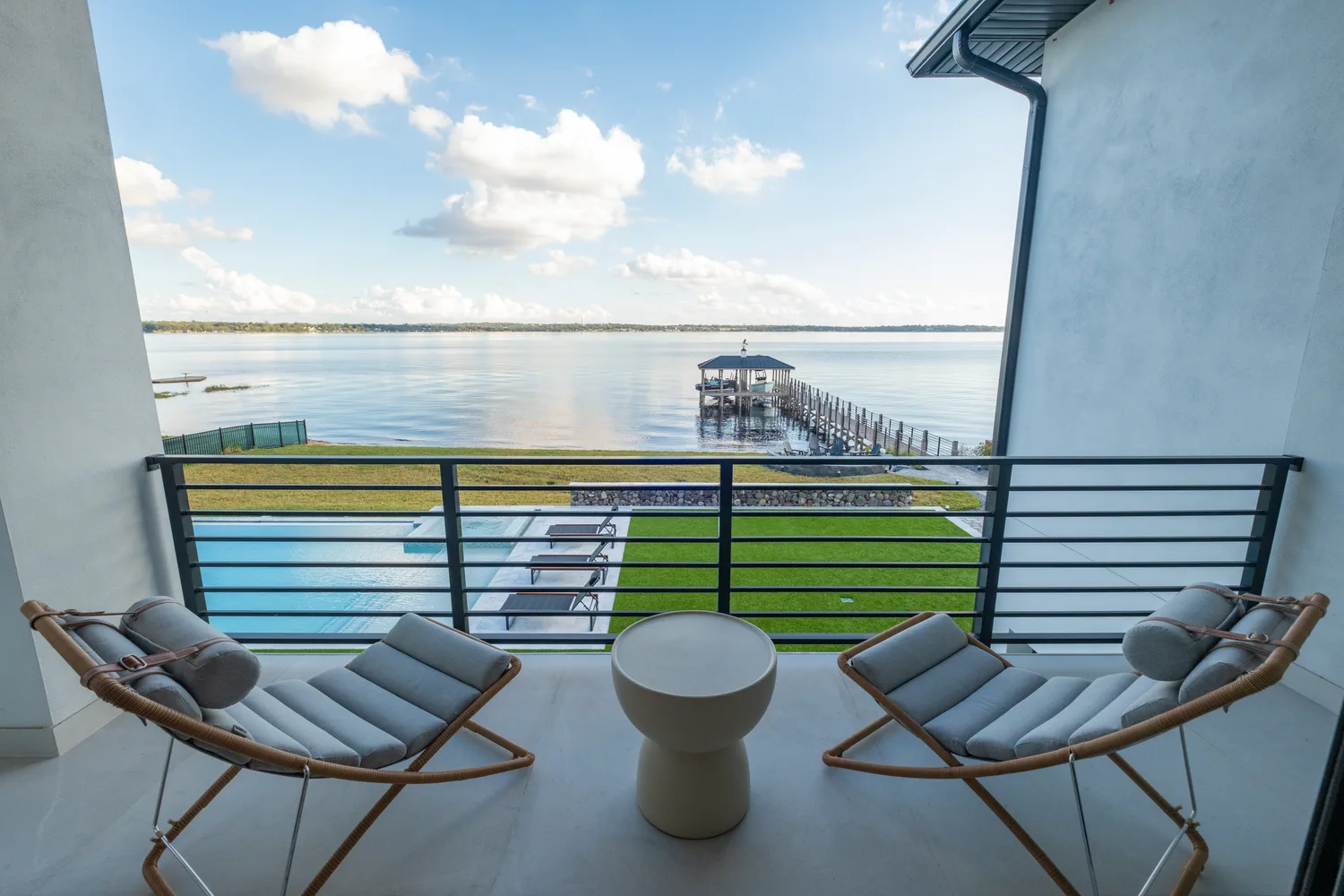 Terrace of a lakefront home we delivered